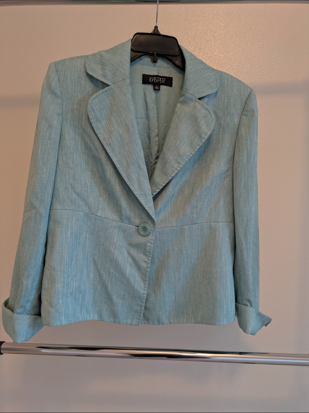 Women's Light Blue Single-Button Blazer